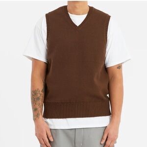 SOUTHERN PINES Cotton brown sweater vest men size XXL big and tall